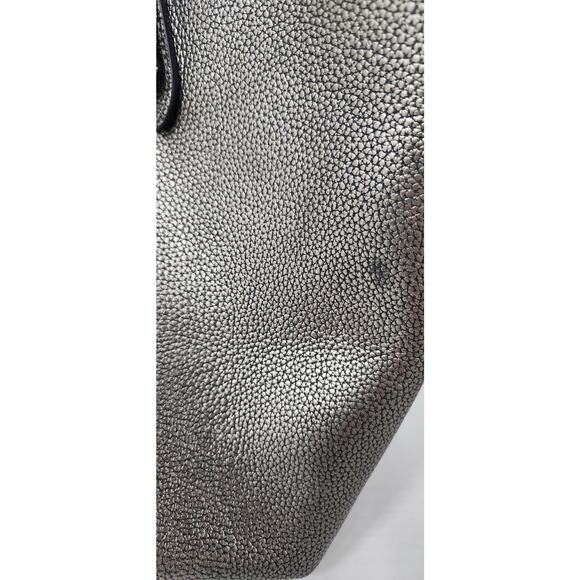 Coach Market Large Gunmetal/Silver/Black Polished Pebble Leather Tote Bag Used - Picture 14 of 14